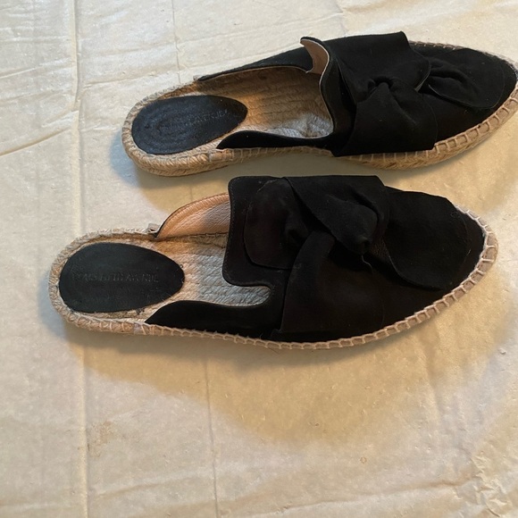 Saks Fith Avenue black suede mule shoes with leather interior 7.5 - Picture 4 of 8